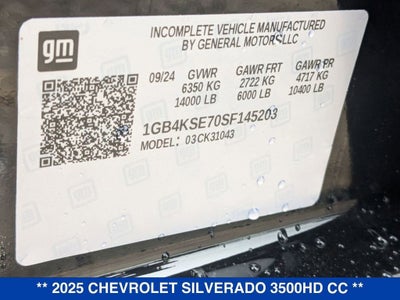 2025 Chevrolet Silverado 3500 HD Chassis Cab Work Truck