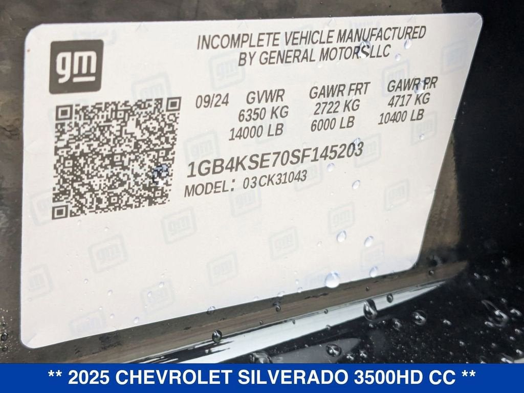 2025 Chevrolet Silverado 3500 HD Chassis Cab Work Truck