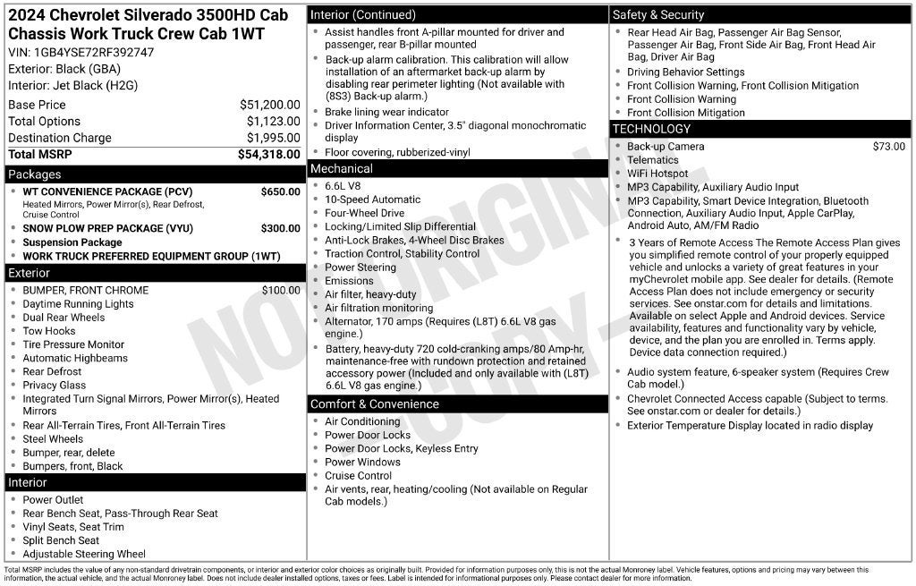 2024 Chevrolet Silverado 3500 HD Chassis Cab Work Truck