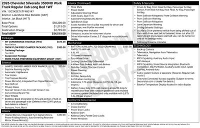 2026 Chevrolet Silverado 3500 HD WT