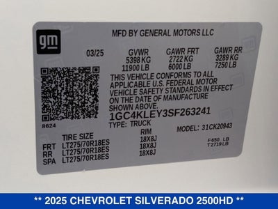 2025 Chevrolet Silverado 2500 HD WT