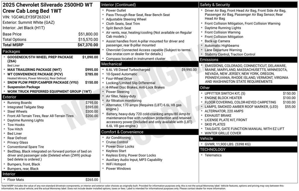 2025 Chevrolet Silverado 2500 HD WT