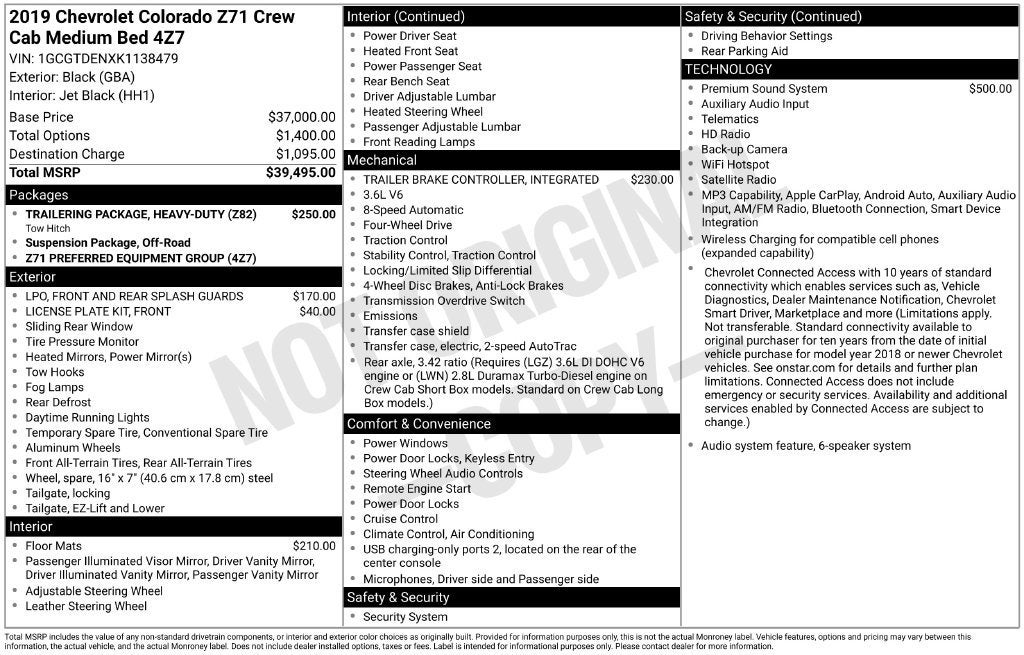 2019 Chevrolet Colorado 4WD Z71