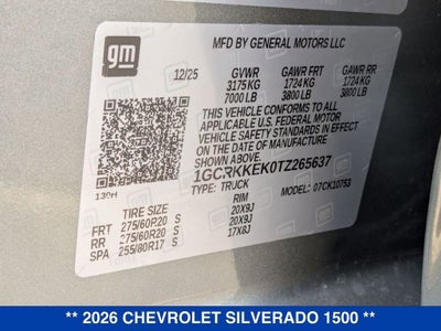 2026 Chevrolet Silverado 1500 LT (2FL)