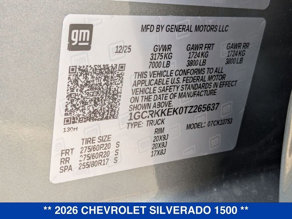 2026 Chevrolet Silverado 1500 LT (2FL)