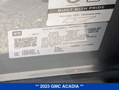 2023 GMC Acadia SLE