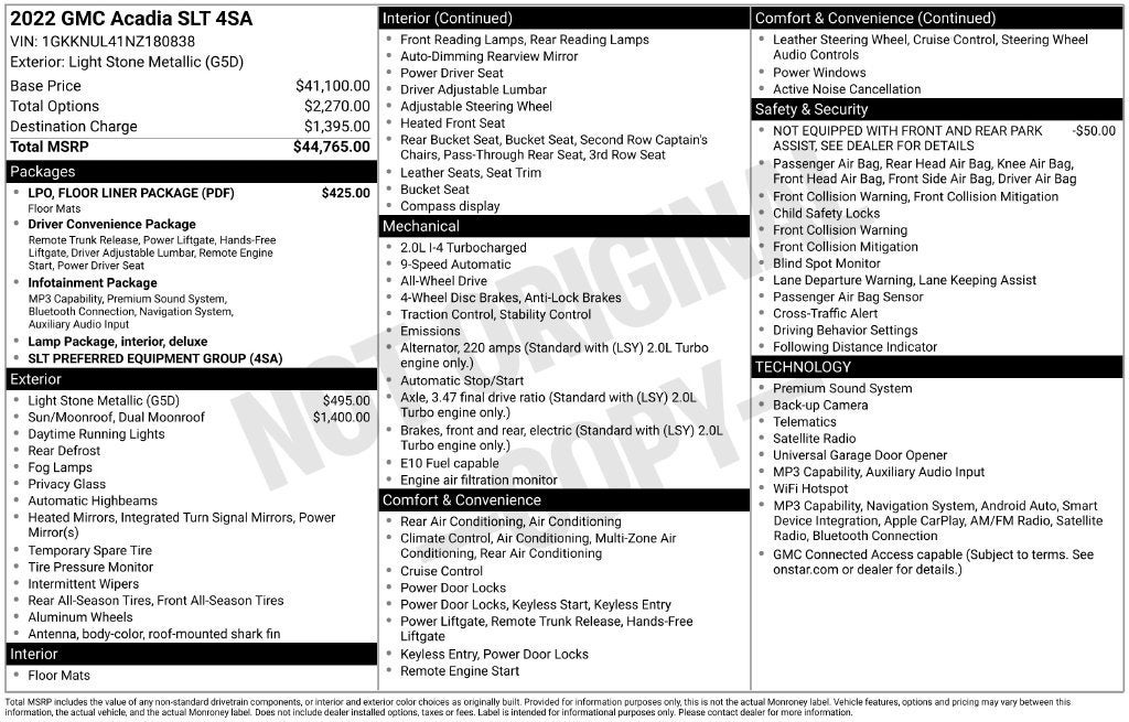 2022 GMC Acadia SLT