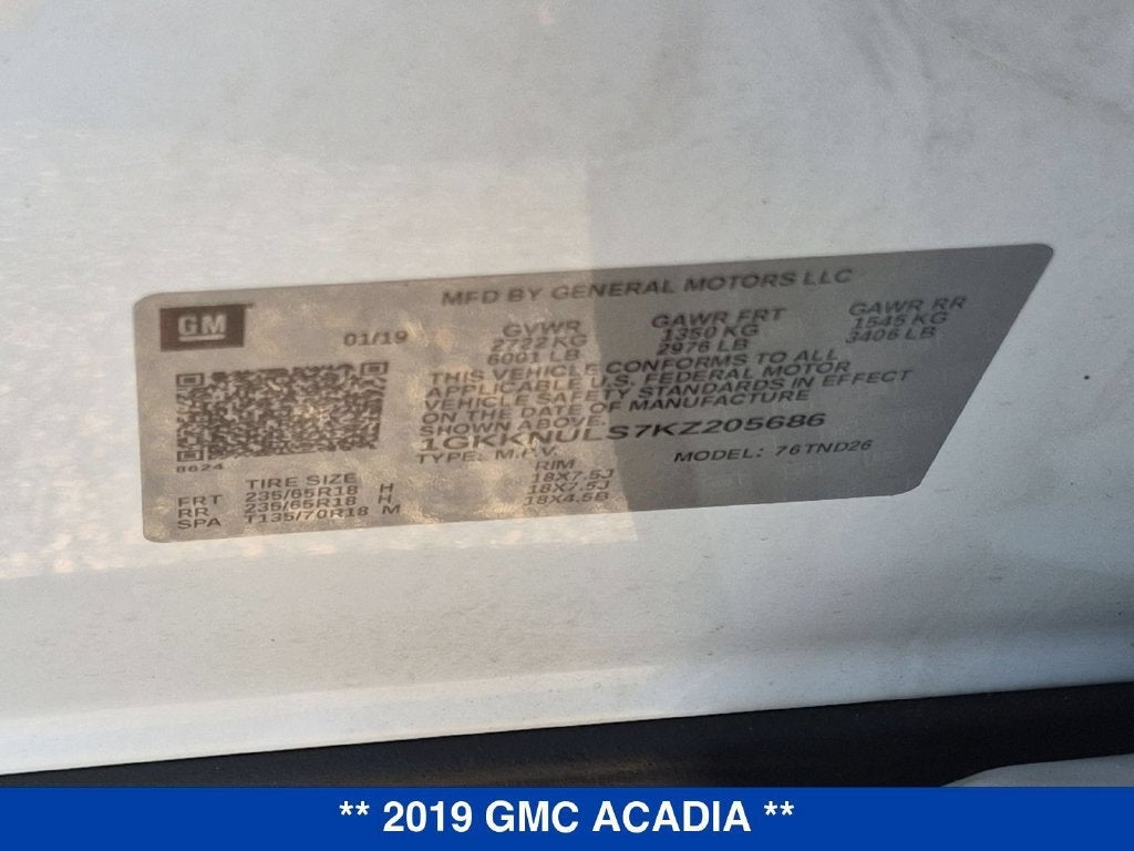 2019 GMC Acadia SLT