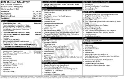 2027 Chevrolet Tahoe LT