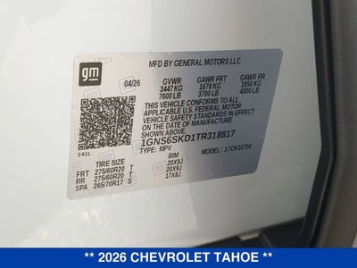 2026 Chevrolet Tahoe Premier