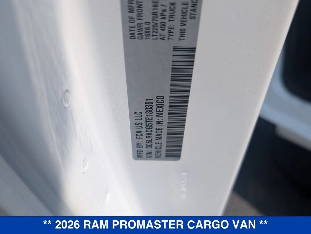 2026 RAM ProMaster Cargo Van Tradesman