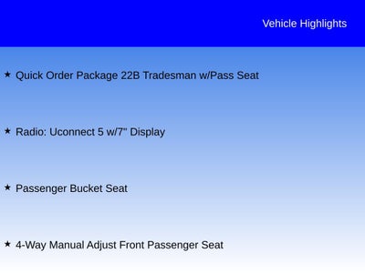 2025 RAM ProMaster Cargo Van Tradesman