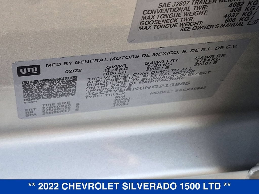 2022 Chevrolet Silverado 1500 LTD Custom