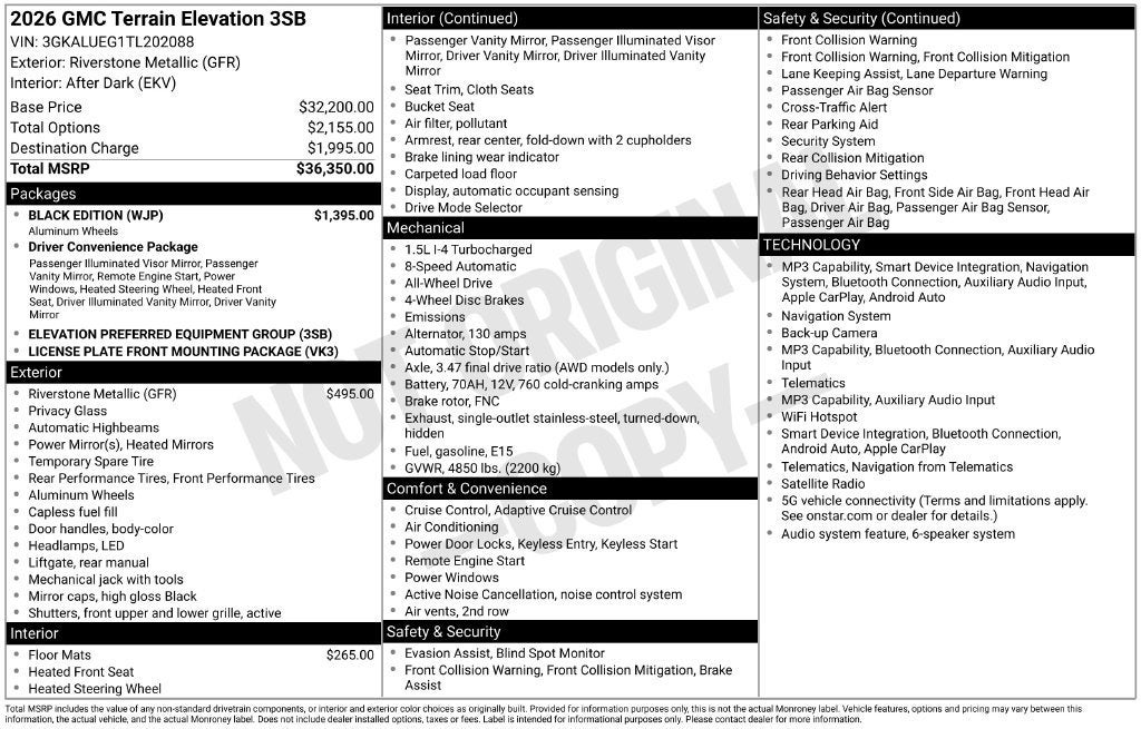 2026 GMC Terrain Elevation