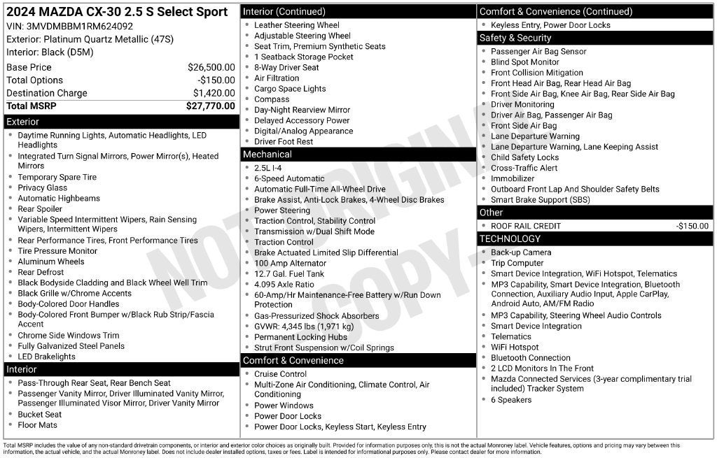 2024 Mazda Mazda CX-30 2.5 S Select Sport