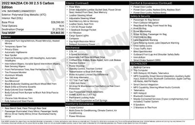 2022 Mazda Mazda CX-30 2.5 S Carbon Edition