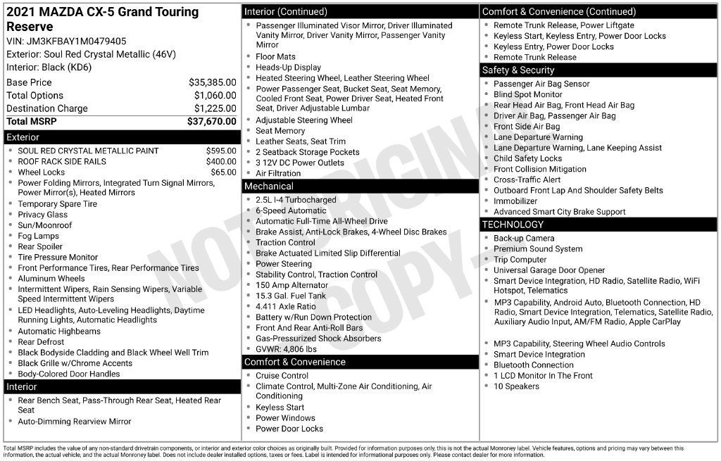 2021 Mazda Mazda CX-5 Grand Touring Reserve