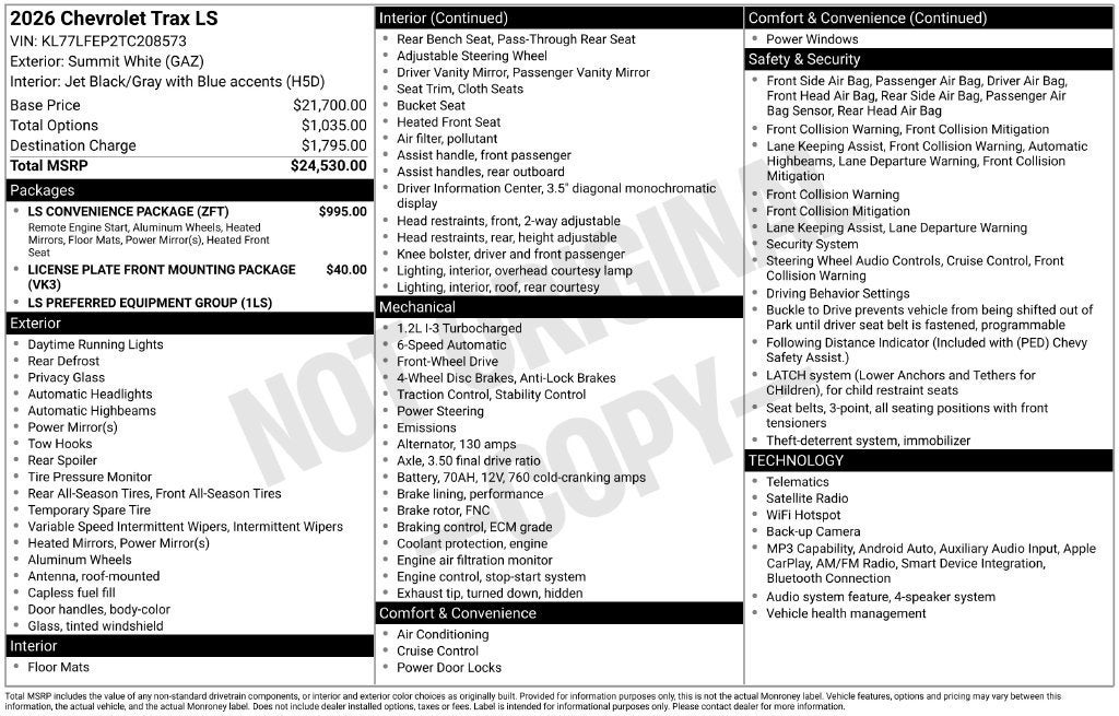 2026 Chevrolet Trax LS