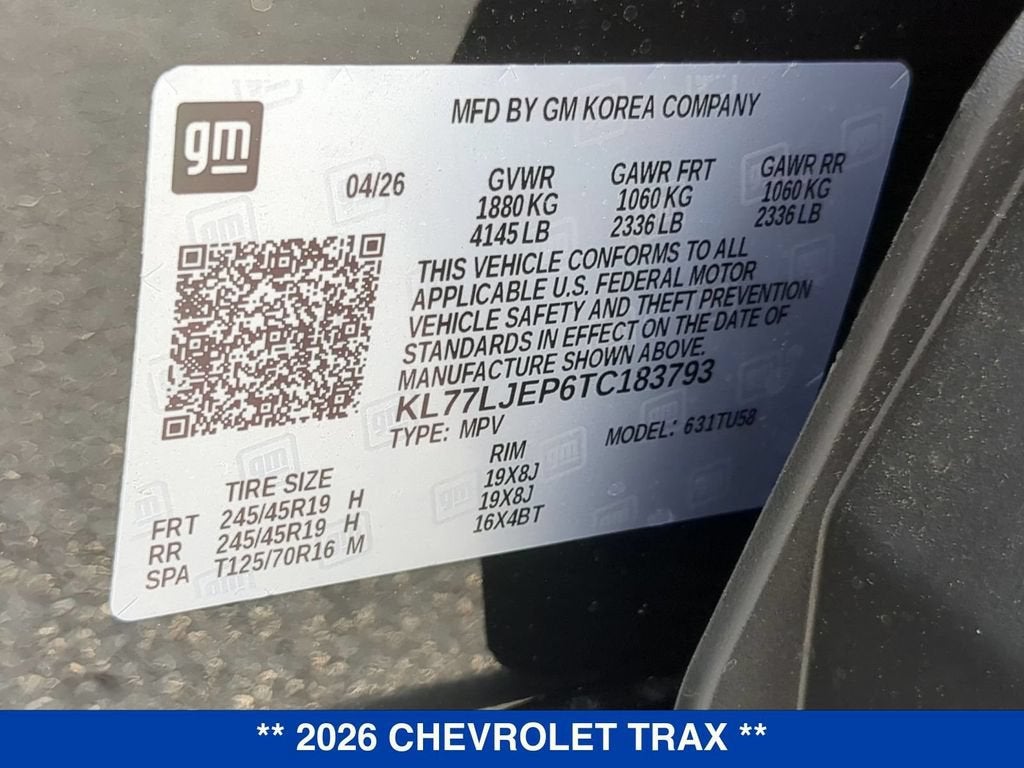 2026 Chevrolet Trax 2RS