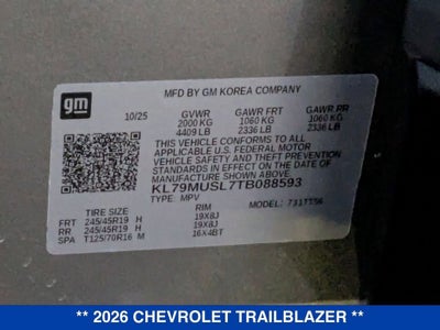 2026 Chevrolet Trailblazer RS