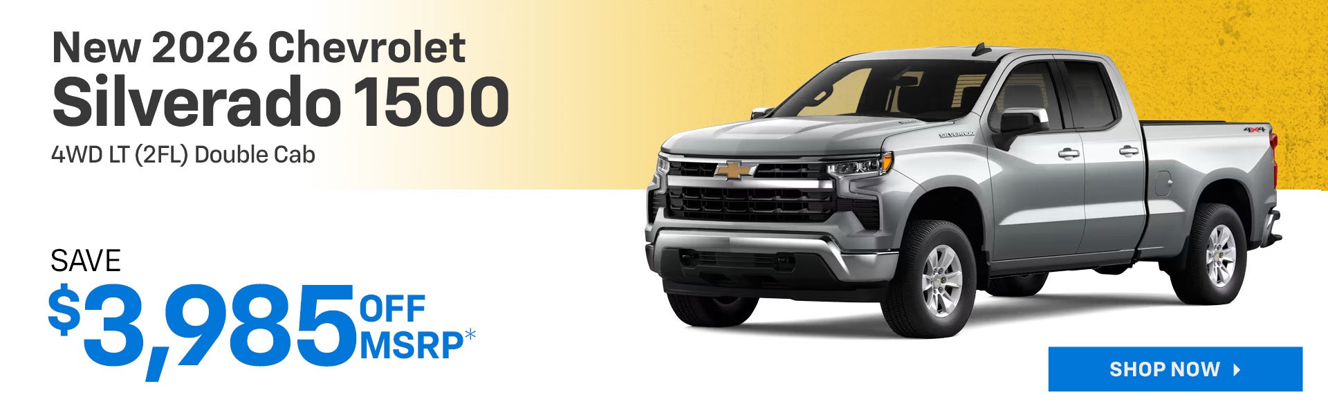 New 2026 Chevrolet Silverado 1500 4WD LT (2FL) Double Cab